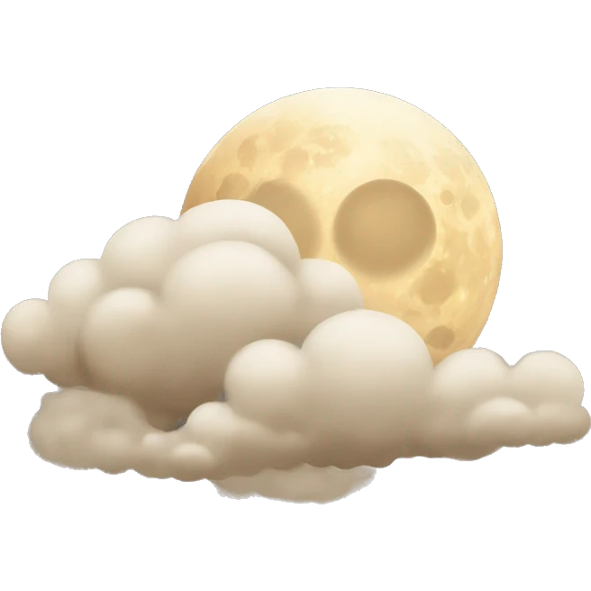 Beige moon and cloud emoji