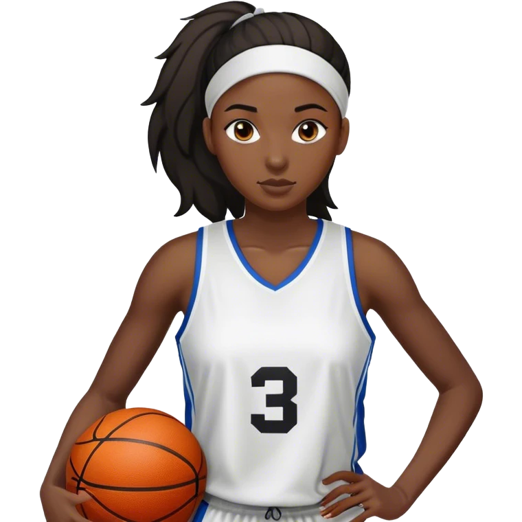 Female black basketball player with #3 blank jersey  emoji