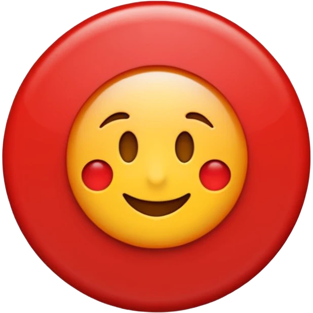 Emoji estilo vectorial de un sol rojo , en el centro un círculo blanco con borde rojo y una letra “U” roja gruesa. Diseño simple, colores sólidos, sin texto adicional, fondo transparente, estilo emoji oficial. emoji