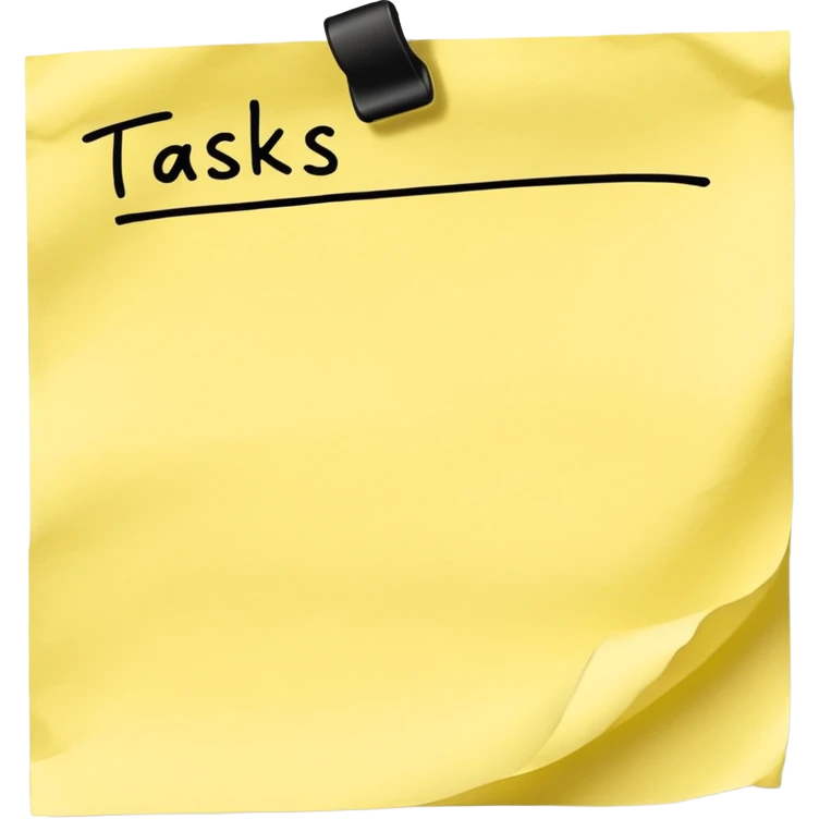 sticky note with tasks emoji