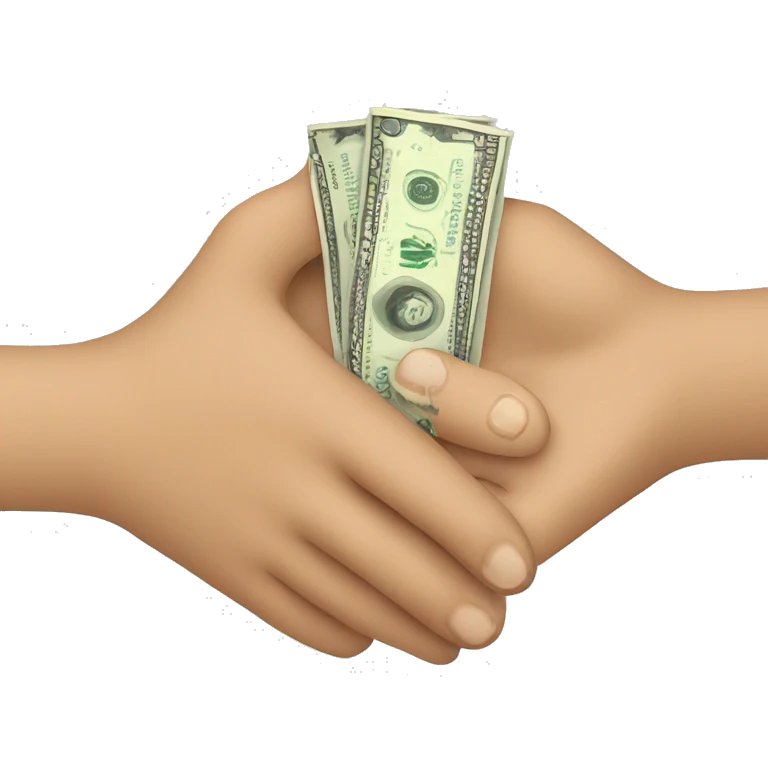 giving money from hand to hand emoji