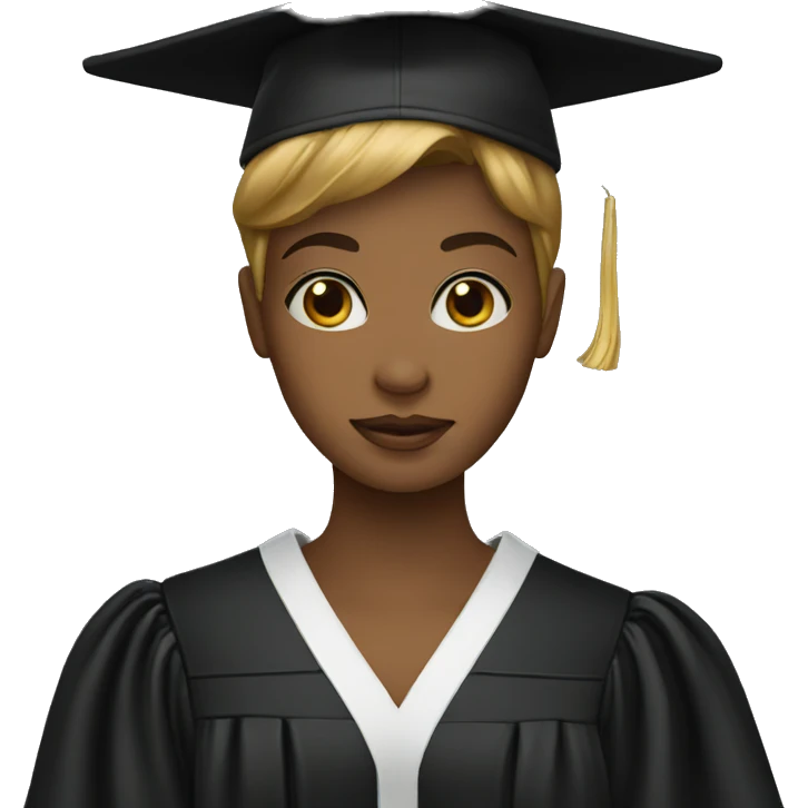 black cap gown emoji