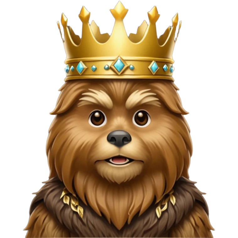 a wookiee wearing a crown emoji