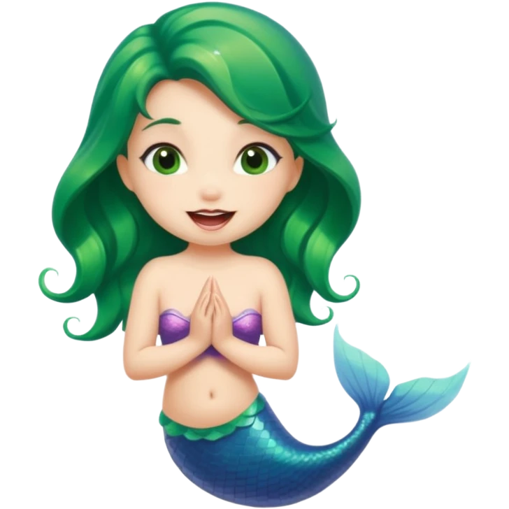 A cute mermaid emoji, drooling and looking naughty and mischievous.  emoji