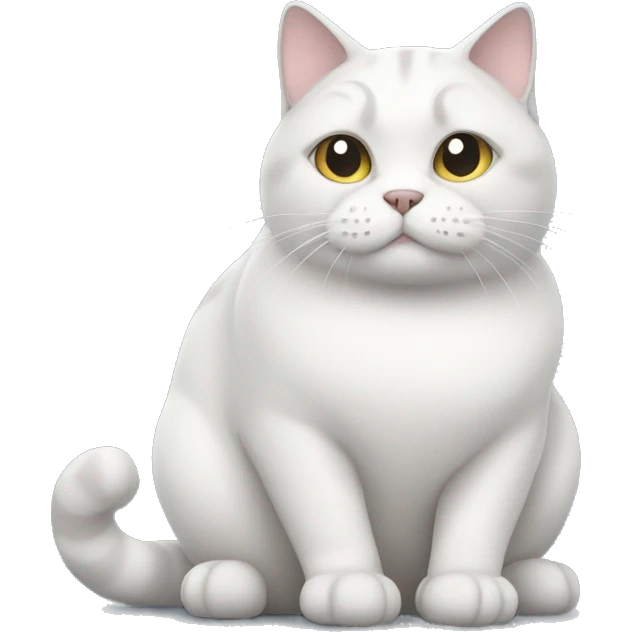 fat white grey cat emoji