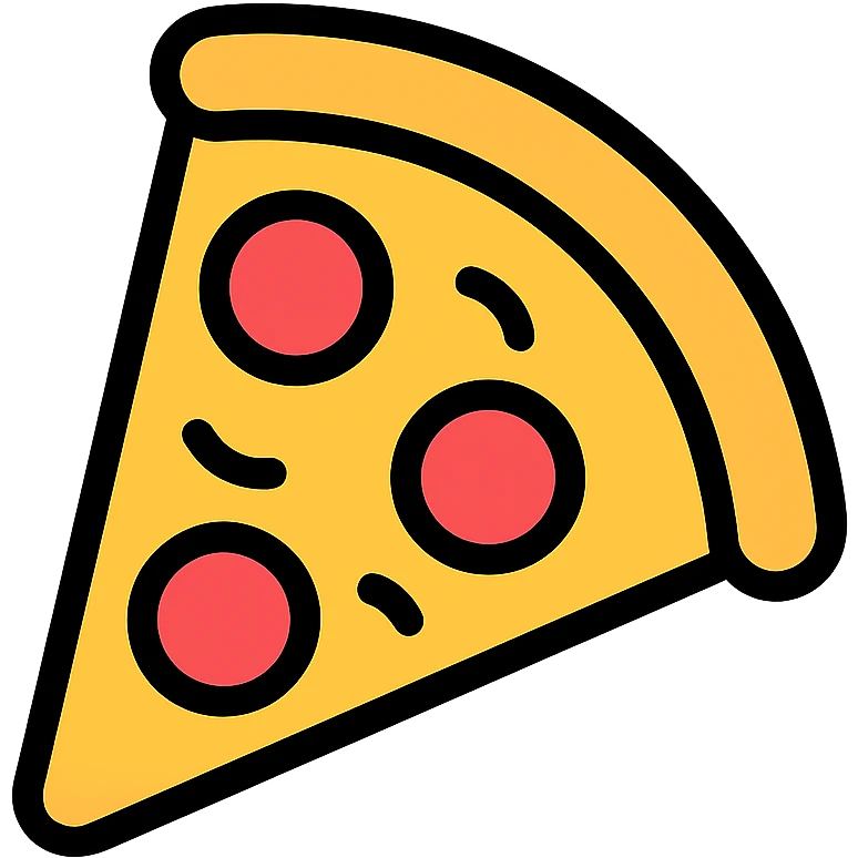 color outline icon of a pizza slice emoji