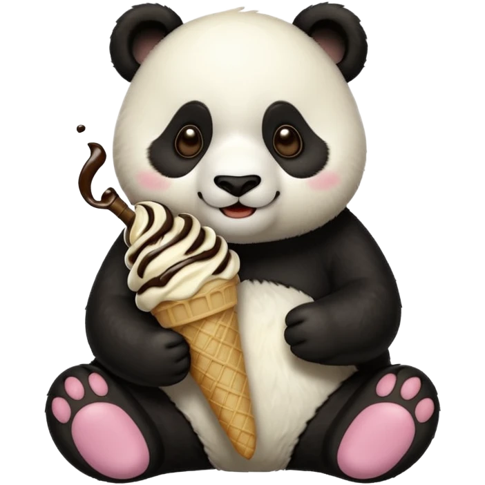 Panda eating ice cream emoji