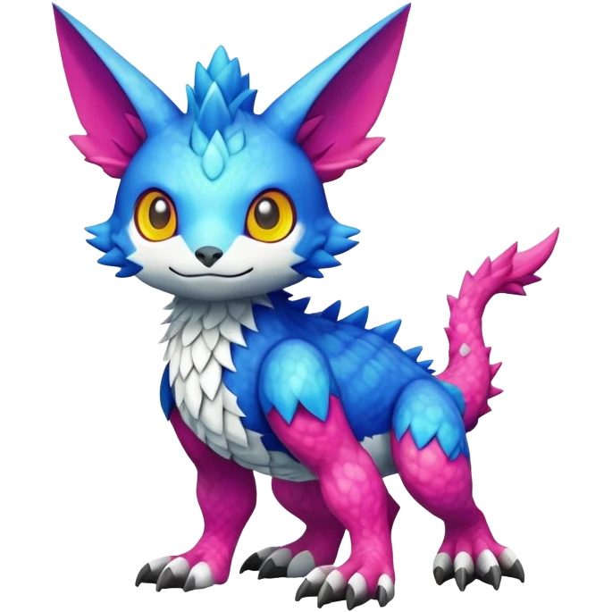 colorful Fakémon-Digimon-Fionbri-Trico-creature (full body) emoji