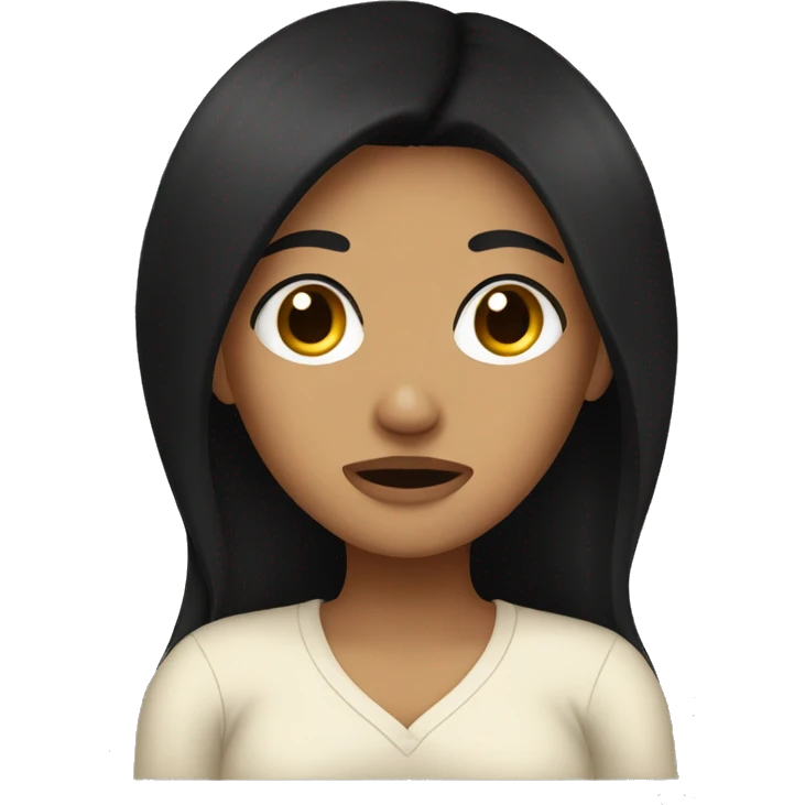 Tan girl with black hair sick in bed emoji
