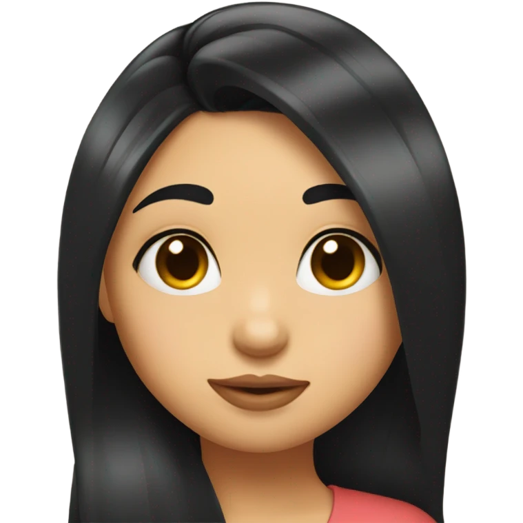 kissy face girl with long black hair emoji