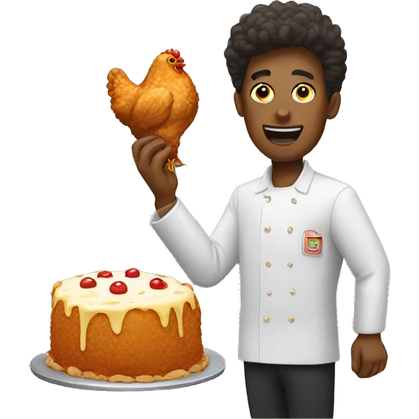 Fried chicken and cake emoji