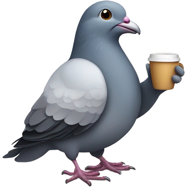 Pigeon holding a cup of coffee  emoji