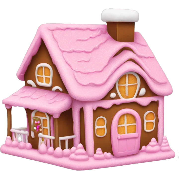 pink gingerbread house  emoji