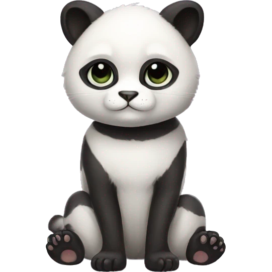 cute masked panda-cat-hybrid full body emoji