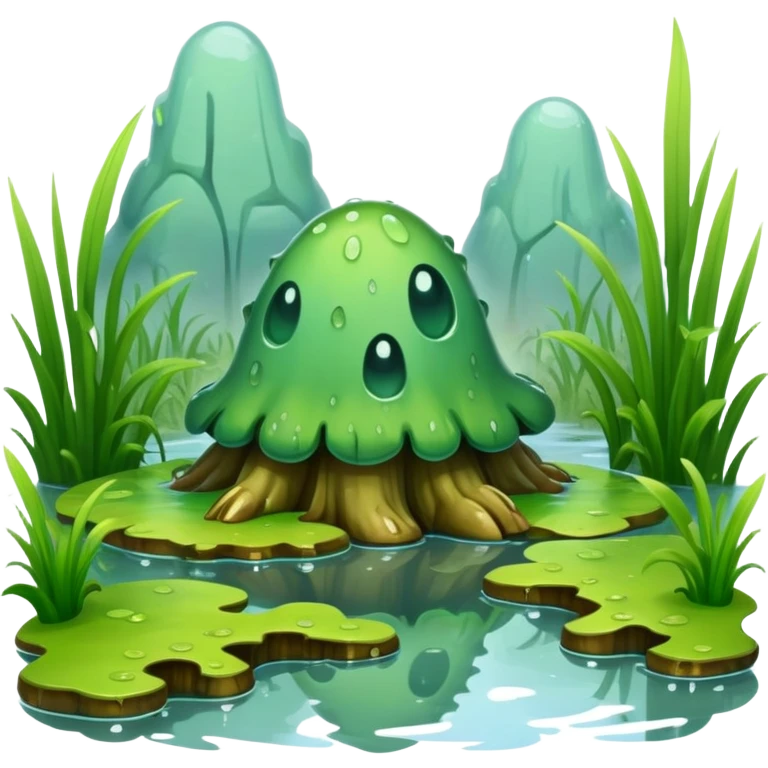 Wet swampy mushy foggy moist scenery emoji