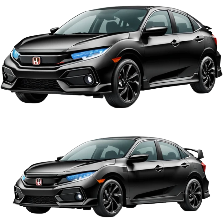 Make an emoji of a 2024 Honda civic sport with a black exterior with no added color  emoji