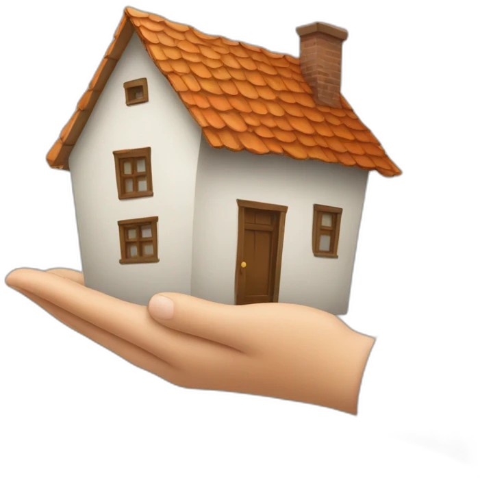 house holding in hand emoji