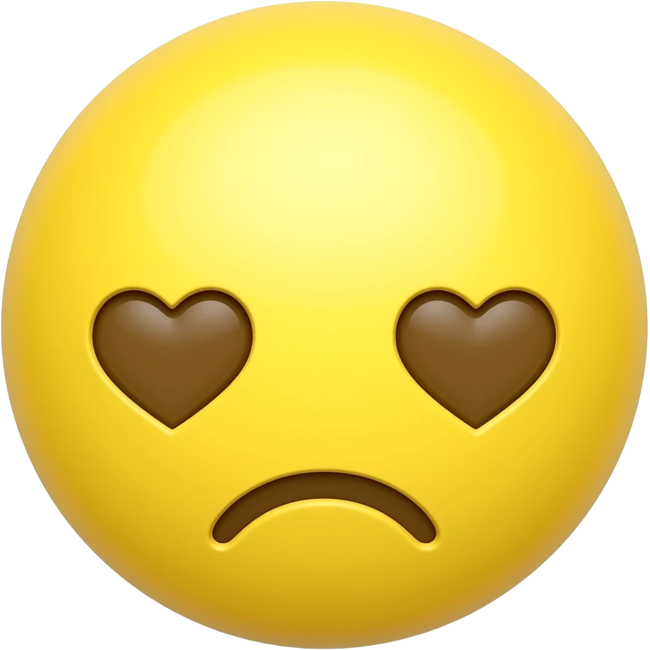 yellow emojis face / shy hearts emoji