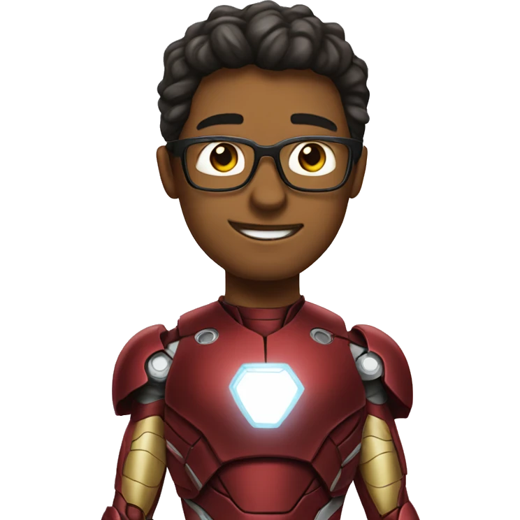 white nerd guy inside ironman suit emoji