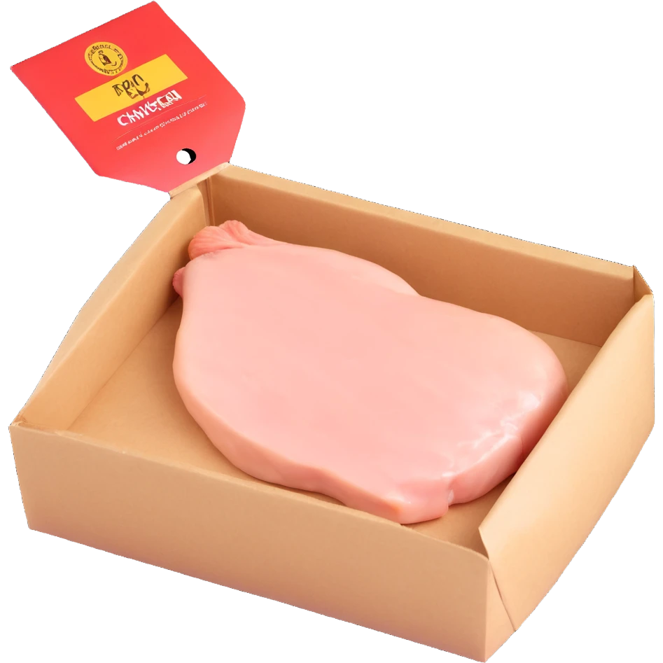 raw chicken breast with packaging emoji