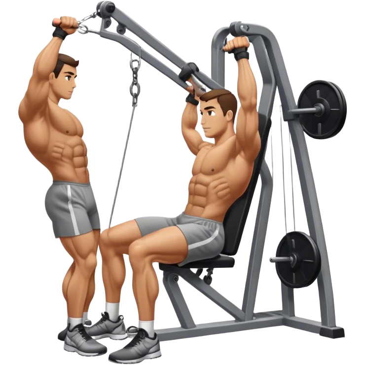 side-view man cable-machine tricep-pushdown emoji