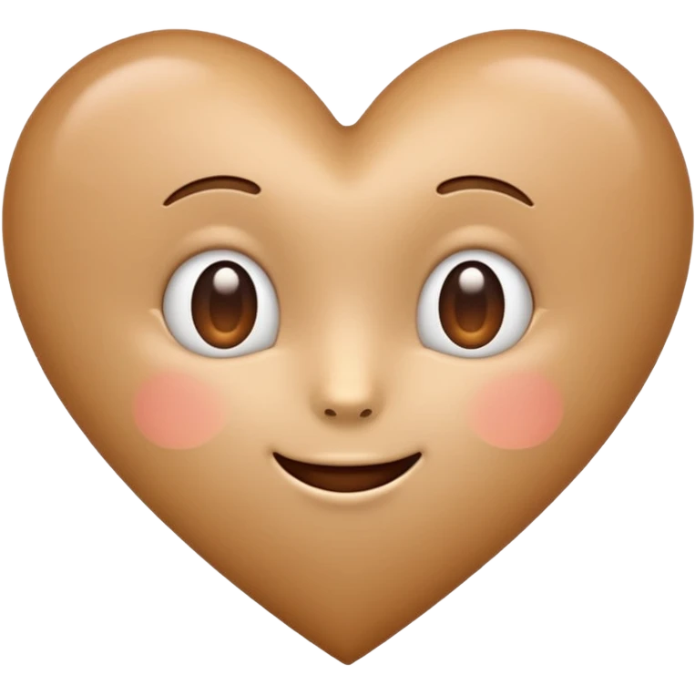 Cute light brown heart emoji emoji