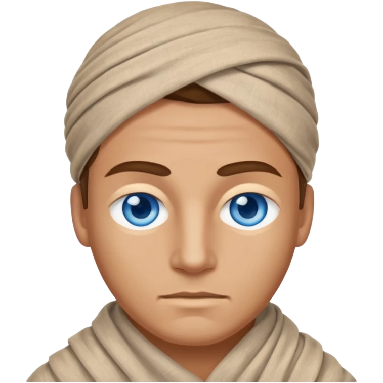 blue eyed desert man cowered with cloth emoji