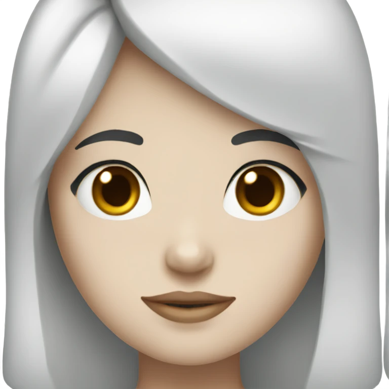 Girl with black hair and white skin  emoji