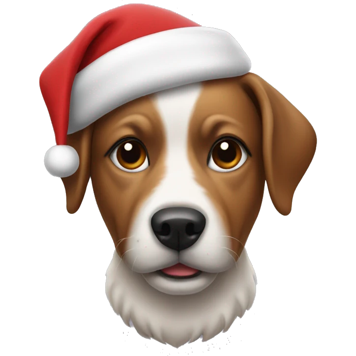 Dog with a Santa hat emoji