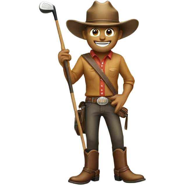 cowboy playing golf emoji