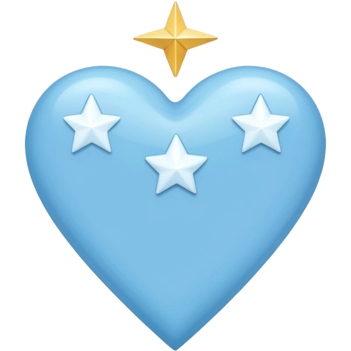 lightblue heart whit 3 stars pointing in the right position emoji