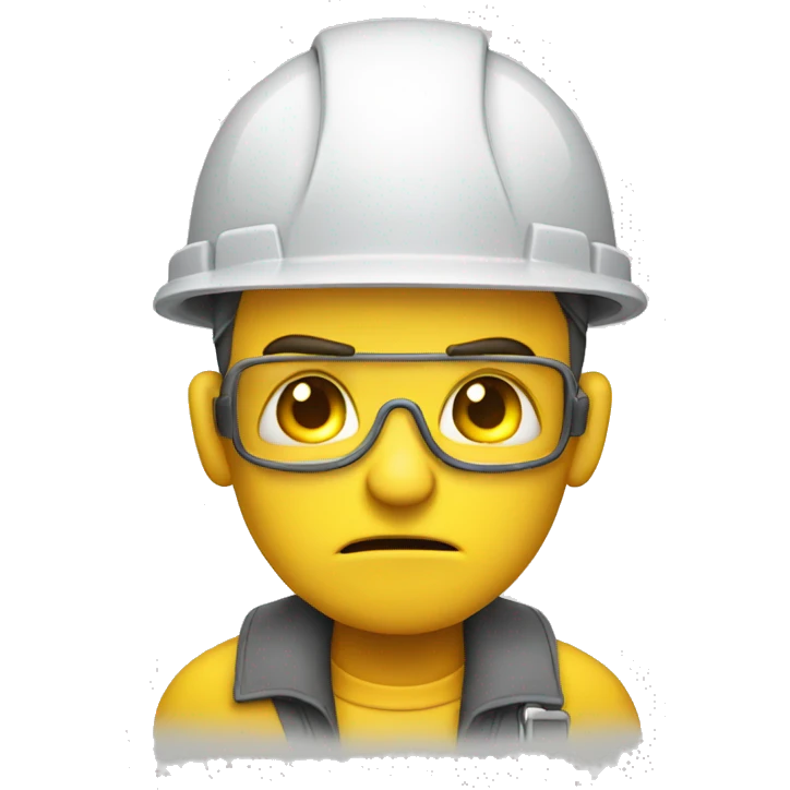 Yellow engineer with an angry face  emoji