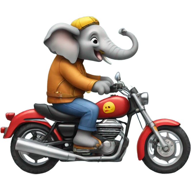 Elephant riding a motorcycle  emoji
