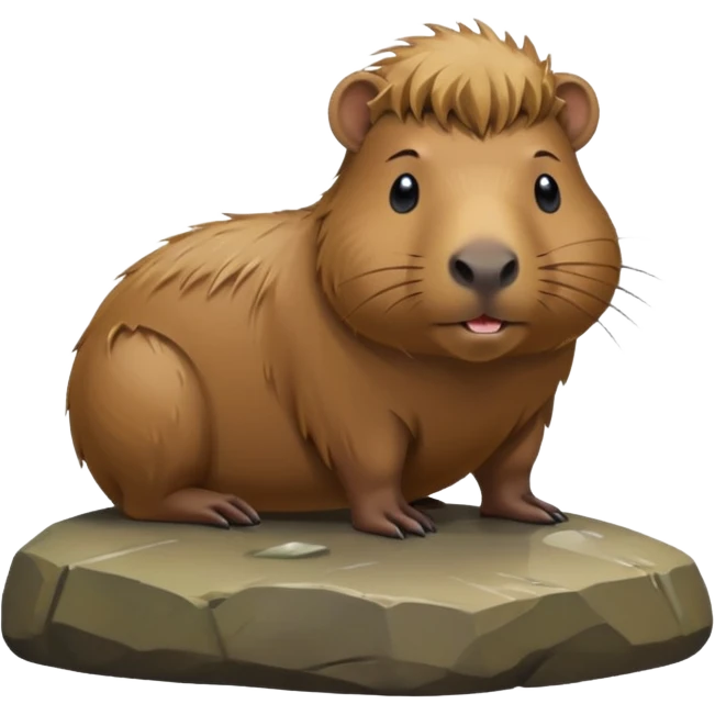 Capybara with rock hair emoji