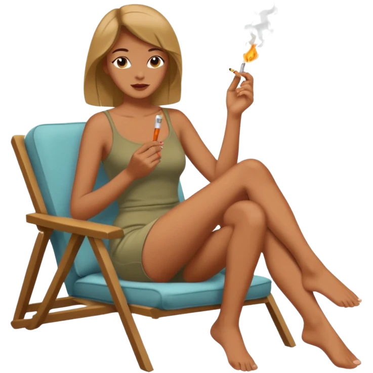 femme pieds nus qui fume emoji