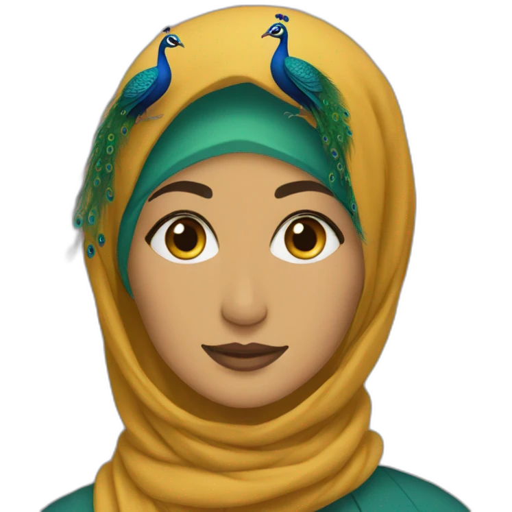 Hijabi peacock emoji