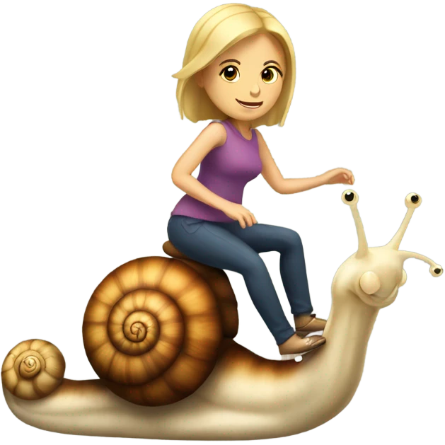 Caucasian Woman riding a snail emoji
