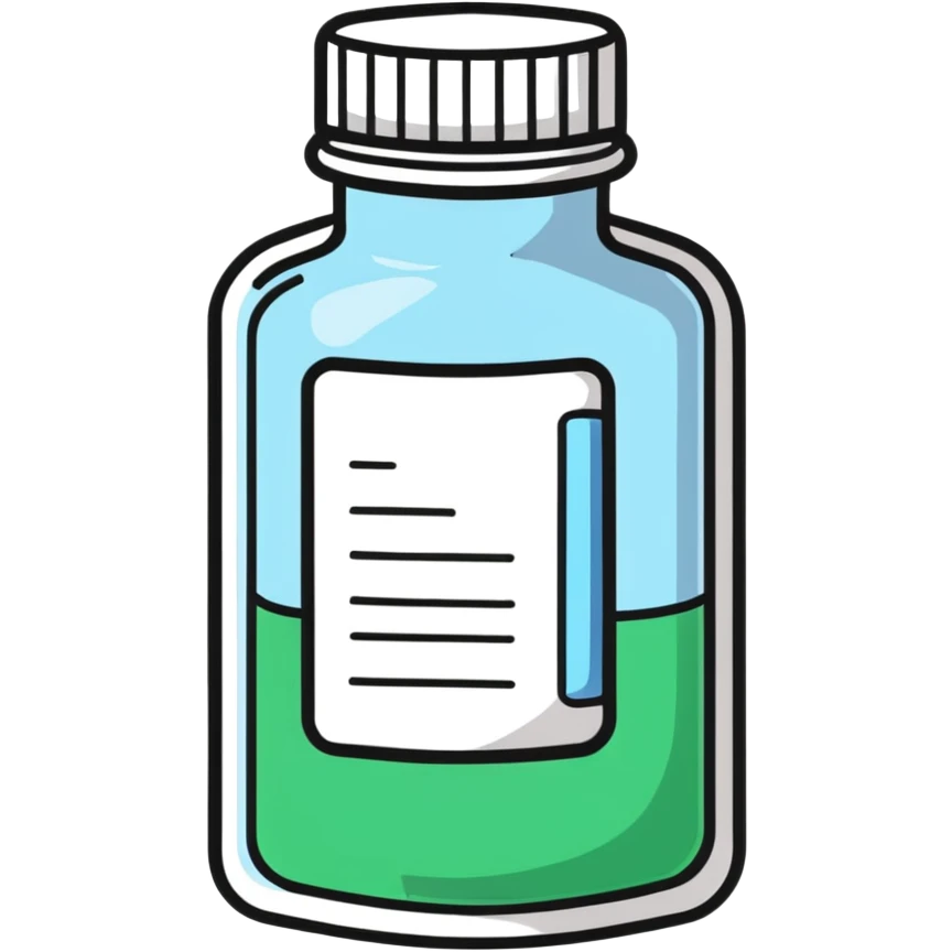 medicine bottle with label emoji
