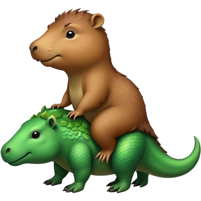 Capybara riding a dinosaur  emoji