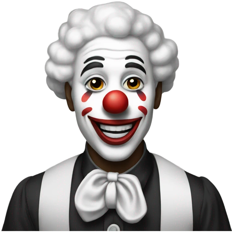 black and white clown emoji