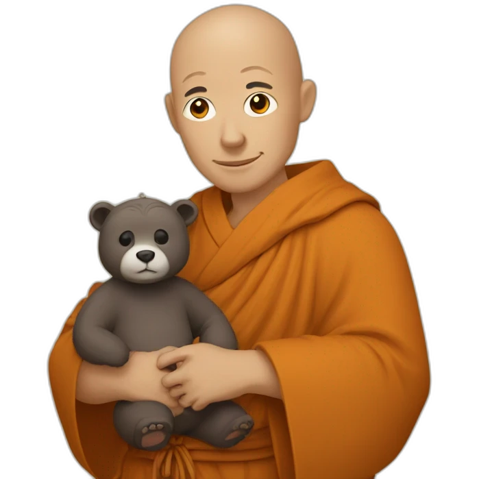 monk with bear emoji