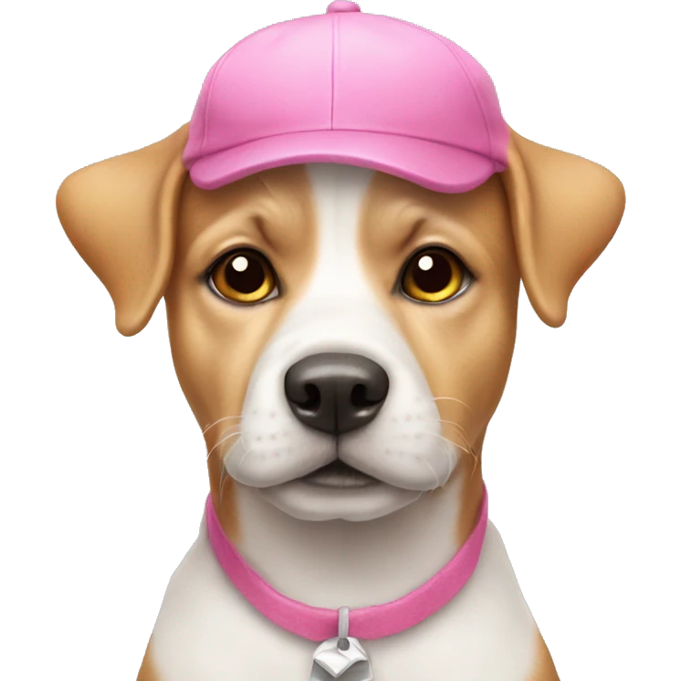 cute dog wearing pink hat emoji