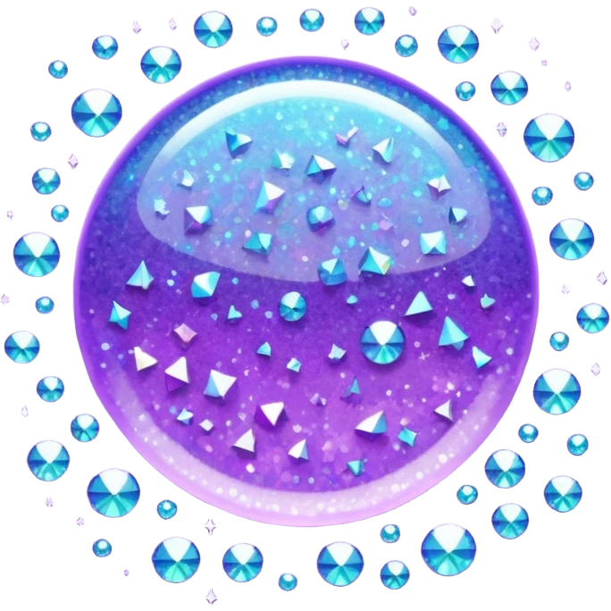 Glitter Purple and Cian plus emoji