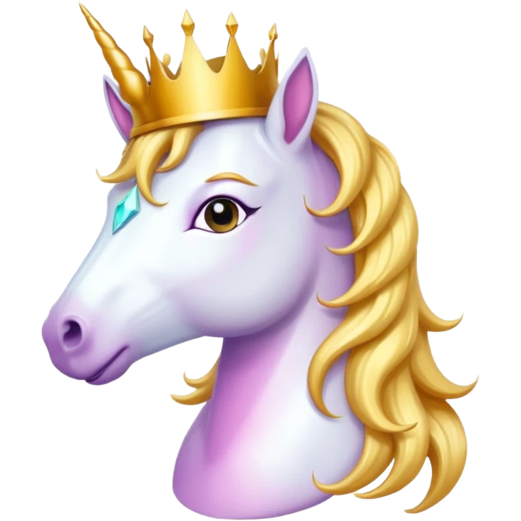 Magical unicorn queen with a crown emoji
