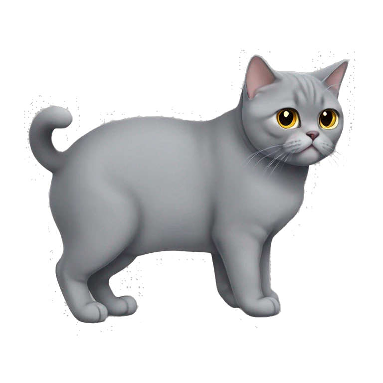 Gray British shorthair cat chubby emoji