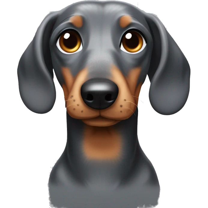 Dog Daschund Grey, grey eyes emoji