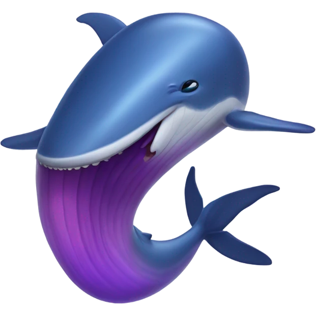 Blue whale purple, open mouth emoji