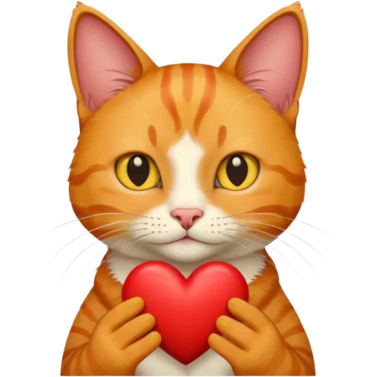 Male cat holding heart and flower emoji