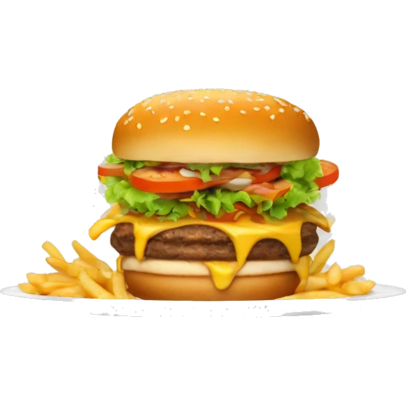 Poutine qui mange un burger  emoji