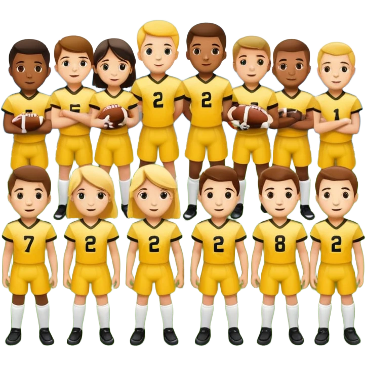 football team mens  kids in yellow dress emoji